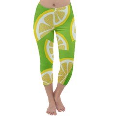 Lemon Fruit Healthy Fruits Food Capri Winter Leggings 