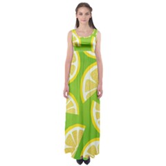 Lemon Fruit Healthy Fruits Food Empire Waist Maxi Dress by Nexatart