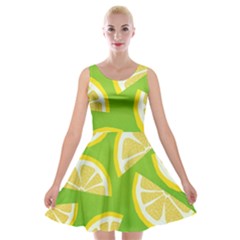 Lemon Fruit Healthy Fruits Food Velvet Skater Dress