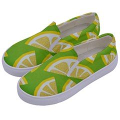 Lemon Fruit Healthy Fruits Food Kids  Canvas Slip Ons by Nexatart