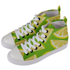 Lemon Fruit Healthy Fruits Food Women s Mid-top Canvas Sneakers by Nexatart