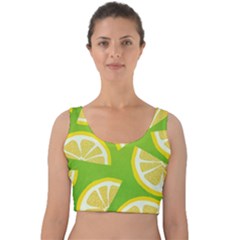 Lemon Fruit Healthy Fruits Food Velvet Crop Top by Nexatart