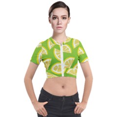 Lemon Fruit Healthy Fruits Food Short Sleeve Cropped Jacket by Nexatart