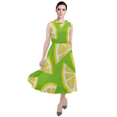 Lemon Fruit Healthy Fruits Food Round Neck Boho Dress