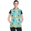 Pills Medicines Seamless Pattern Blue Background Women s Puffer Vest View1