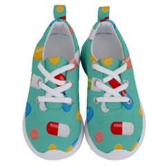 Pills Medicines Seamless Pattern Blue Background Running Shoes