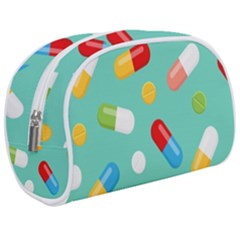 Pills Medicines Seamless Pattern Blue Background Makeup Case (medium) by Nexatart