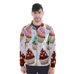 Seamless Pattern Yummy Colored Cupcakes Men s Windbreaker