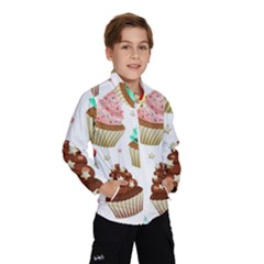 Seamless Pattern Yummy Colored Cupcakes Kids  Windbreaker