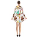 Seamless Pattern Yummy Colored Cupcakes Long Sleeve Velvet V-neck Dress View2