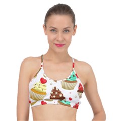 Seamless Pattern Yummy Colored Cupcakes Basic Training Sports Bra by Nexatart