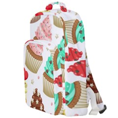 Seamless Pattern Yummy Colored Cupcakes Double Compartment Backpack by Nexatart