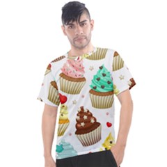 Seamless Pattern Yummy Colored Cupcakes Men s Sport Top