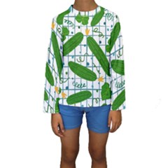 Seamless Pattern With Cucumber Kids  Long Sleeve Swimwear by Nexatart