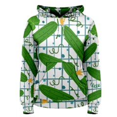 Seamless Pattern With Cucumber Women s Pullover Hoodie