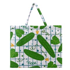 Seamless Pattern With Cucumber Zipper Large Tote Bag by Nexatart