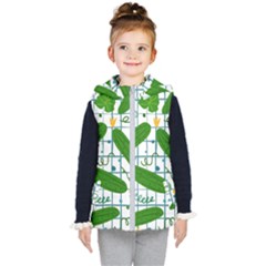 Seamless Pattern With Cucumber Kids  Hooded Puffer Vest