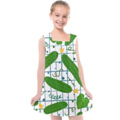 Seamless Pattern With Cucumber Kids  Cross Back Dress