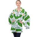 Seamless Pattern With Cucumber Long Sleeve Velvet Kimono  View1