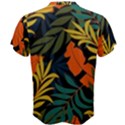 Fashionable Seamless Tropical Pattern With Bright Green Blue Plants Leaves Men s Cotton Tee View2