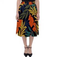 Fashionable Seamless Tropical Pattern With Bright Green Blue Plants Leaves Classic Midi Skirt by Nexatart