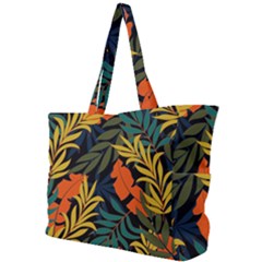 Fashionable Seamless Tropical Pattern With Bright Green Blue Plants Leaves Simple Shoulder Bag by Nexatart