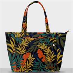 Fashionable Seamless Tropical Pattern With Bright Green Blue Plants Leaves Back Pocket Shoulder Bag  by Nexatart