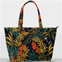 Fashionable Seamless Tropical Pattern With Bright Green Blue Plants Leaves Back Pocket Shoulder Bag  View1