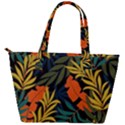 Fashionable Seamless Tropical Pattern With Bright Green Blue Plants Leaves Back Pocket Shoulder Bag  View2