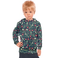 Flowering Branches Seamless Pattern Kids  Hooded Pullover