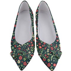 Flowering Branches Seamless Pattern Women s Bow Heels