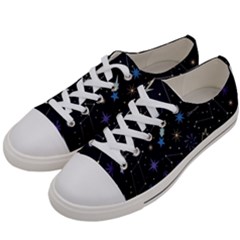 Starry Night  Space Constellations  Stars  Galaxy  Universe Graphic  Illustration Women s Low Top Canvas Sneakers by Nexatart