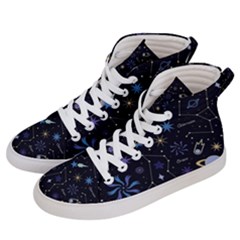 Starry Night  Space Constellations  Stars  Galaxy  Universe Graphic  Illustration Women s Hi-top Skate Sneakers by Nexatart