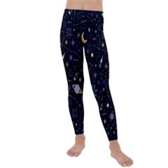 Starry Night  Space Constellations  Stars  Galaxy  Universe Graphic  Illustration Kids  Lightweight Velour Leggings by Nexatart