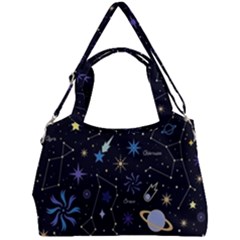 Starry Night  Space Constellations  Stars  Galaxy  Universe Graphic  Illustration Double Compartment Shoulder Bag by Nexatart