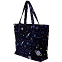 Starry Night  Space Constellations  Stars  Galaxy  Universe Graphic  Illustration Zip Up Canvas Bag View1