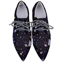 Starry Night  Space Constellations  Stars  Galaxy  Universe Graphic  Illustration Women s Pointed Oxford Shoes by Nexatart