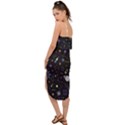 Starry Night  Space Constellations  Stars  Galaxy  Universe Graphic  Illustration Waist Tie Cover Up Chiffon Dress View2