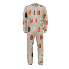 Cat Faces Pattern Onepiece Jumpsuit (kids)