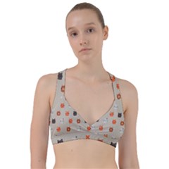 Cat Faces Pattern Sweetheart Sports Bra by Nexatart