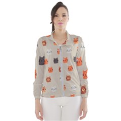 Cat Faces Pattern Women s Windbreaker