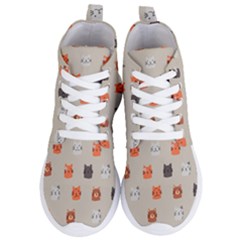 Cat Faces Pattern Women s Lightweight High Top Sneakers by Nexatart