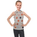 Cat Faces Pattern Kids  Sleeveless Polo Tee View1