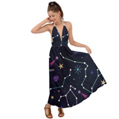 Space Wallpapers Backless Maxi Beach Dress by Nexatart