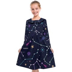 Space Wallpapers Kids  Midi Sailor Dress