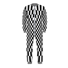 Illusion Checkerboard Black And White Pattern Onepiece Jumpsuit (kids)