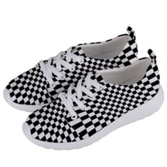 Illusion Checkerboard Black And White Pattern Women s Lightweight Sports Shoes by Nexatart