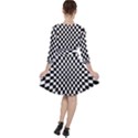 Illusion Checkerboard Black And White Pattern Ruffle Dress View2