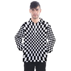 Illusion Checkerboard Black And White Pattern Men s Half Zip Pullover