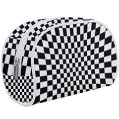 Illusion Checkerboard Black And White Pattern Makeup Case (large) by Nexatart